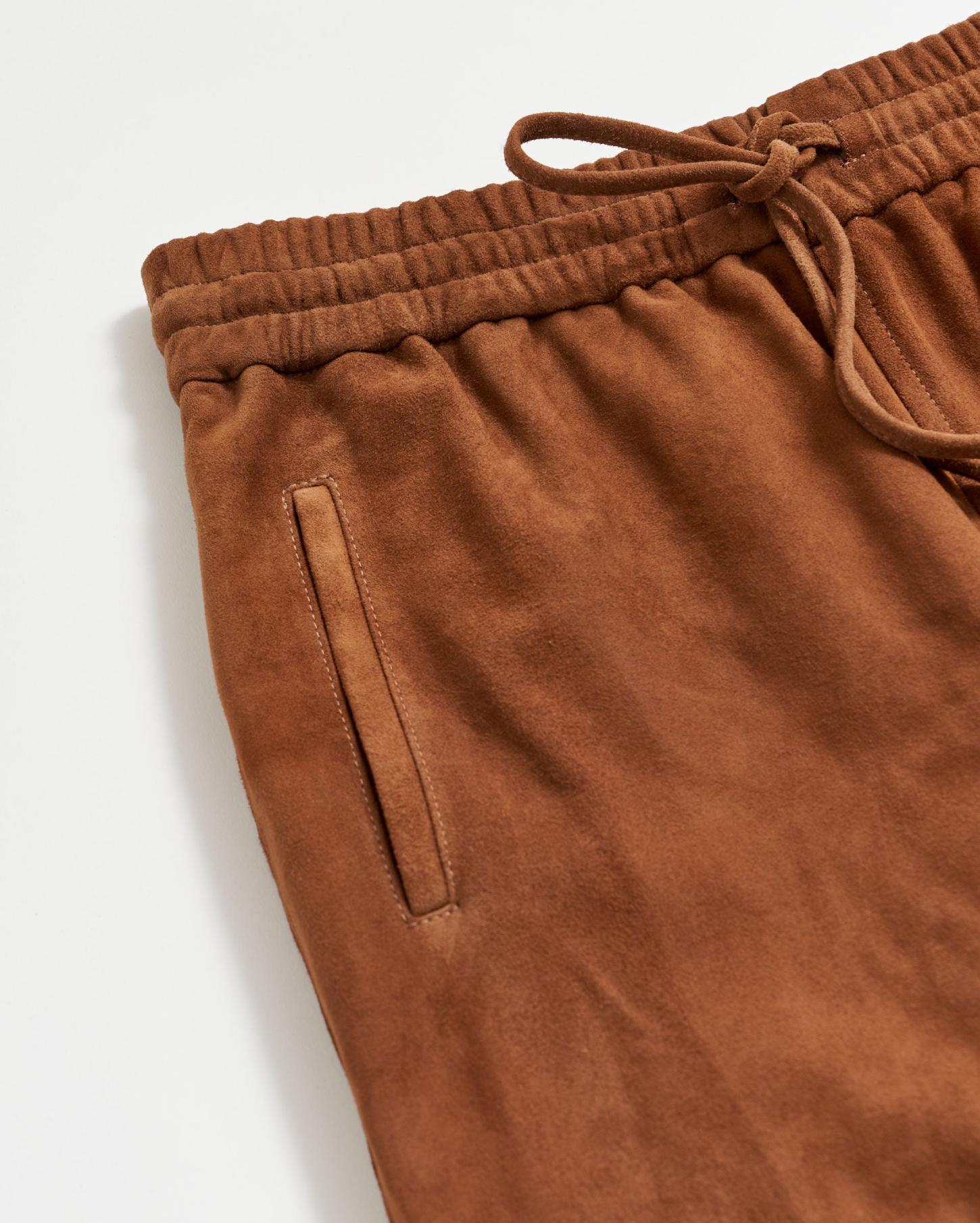 Women Suede Track Pant Cognac | Billy Reid Bottoms