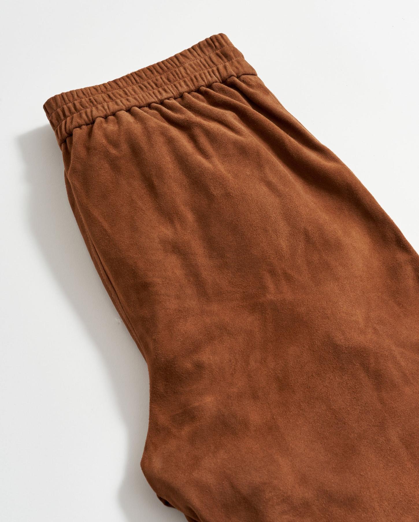 Women Suede Track Pant Cognac | Billy Reid Bottoms