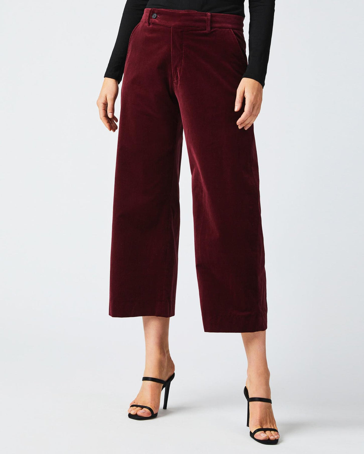 Women Tab Cropped Trouser Maroon | Billy Reid Bottoms