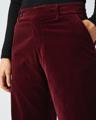 Women Tab Cropped Trouser Maroon | Billy Reid Bottoms
