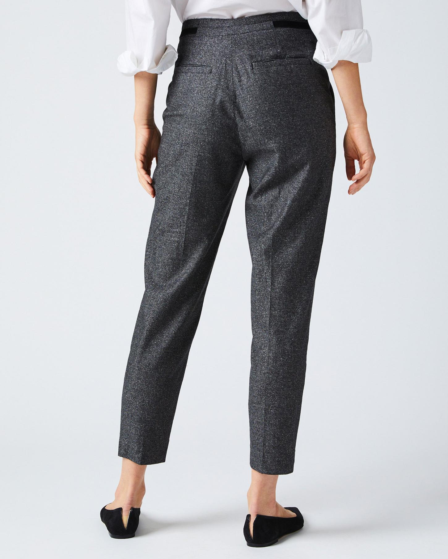 Women Tapered Pleat Pant Charcoal | Billy Reid Bottoms