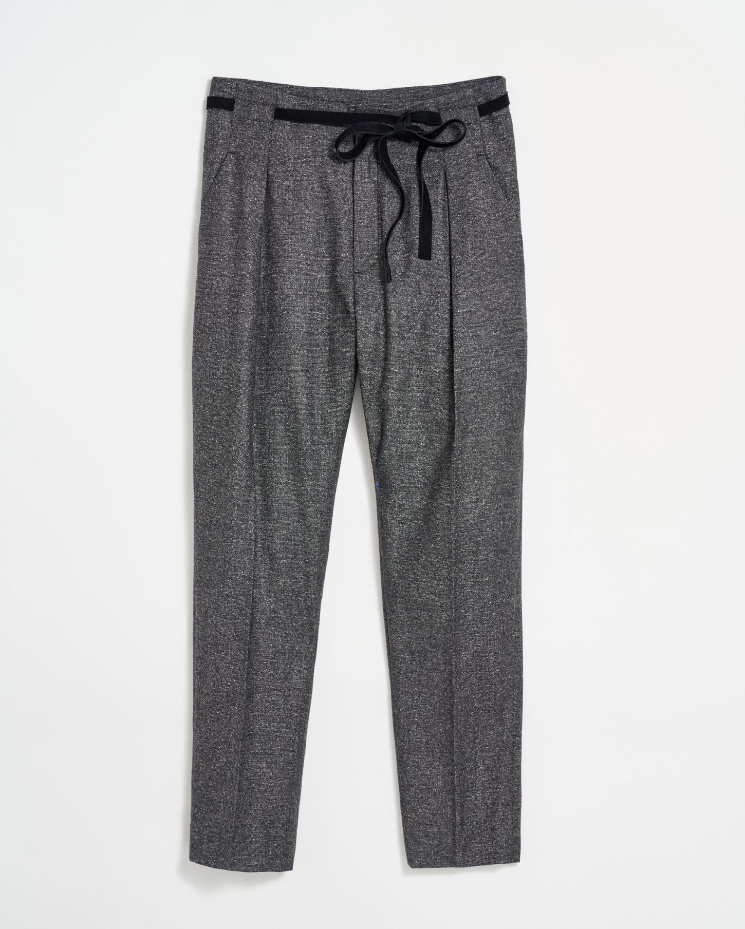 Women Tapered Pleat Pant Charcoal | Billy Reid Bottoms