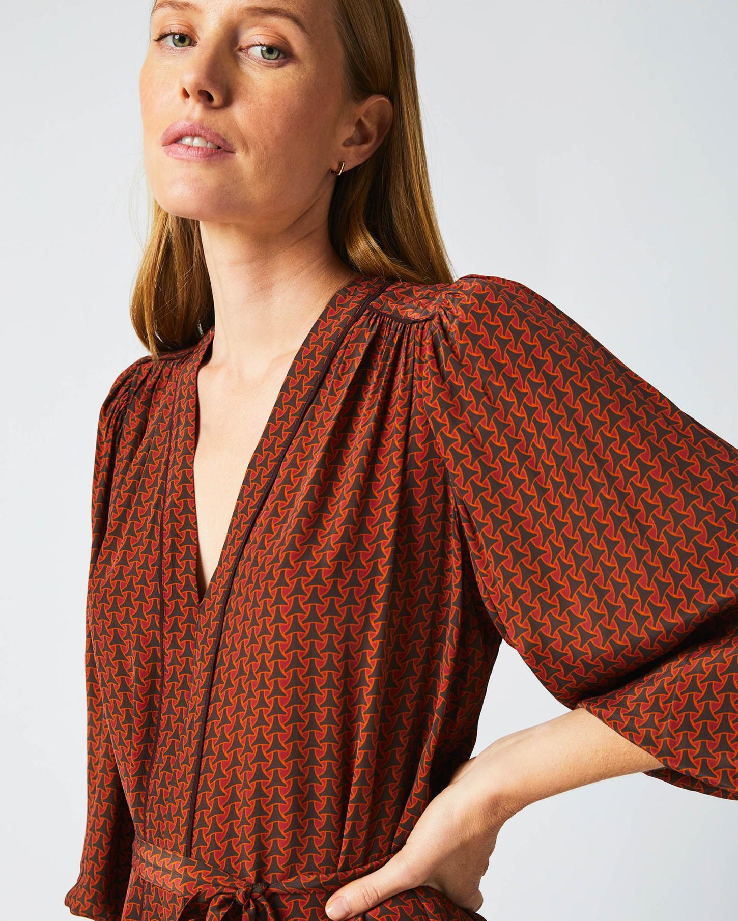 Women Tea Dress Wine/chocolate | Billy Reid Dresses