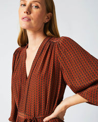 Women Tea Dress Wine/chocolate | Billy Reid Dresses