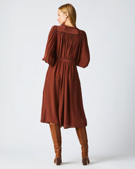 Women Tea Dress Wine/chocolate | Billy Reid Dresses
