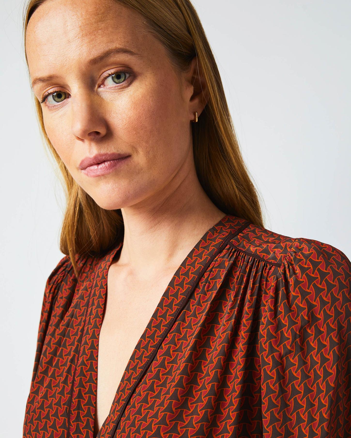 Women Tea Dress Wine/chocolate | Billy Reid Dresses