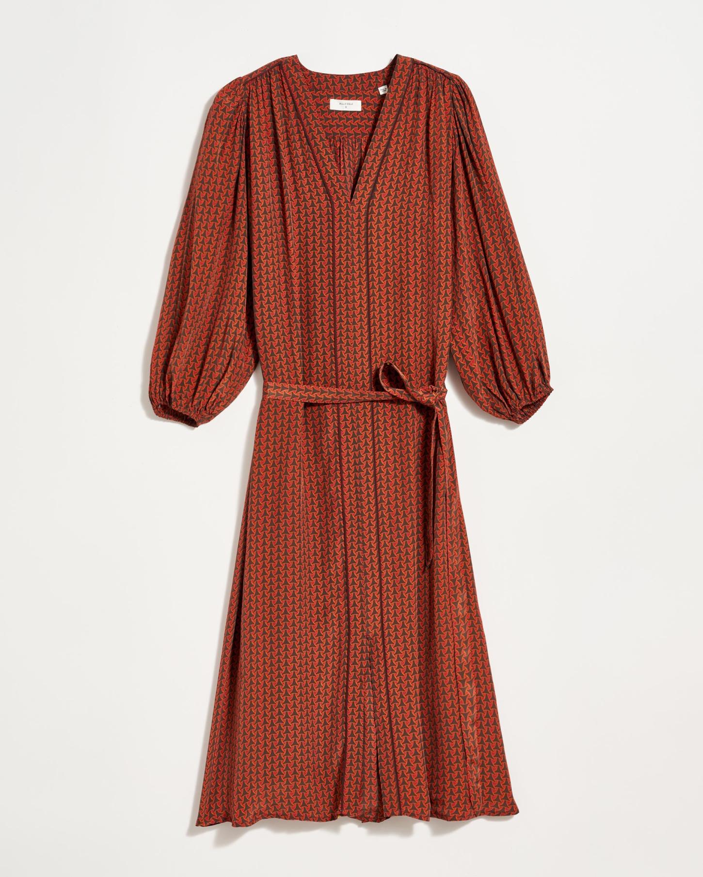 Women Tea Dress Wine/chocolate | Billy Reid Dresses