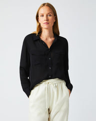 Women The Utility Shirt Black | Billy Reid Tops