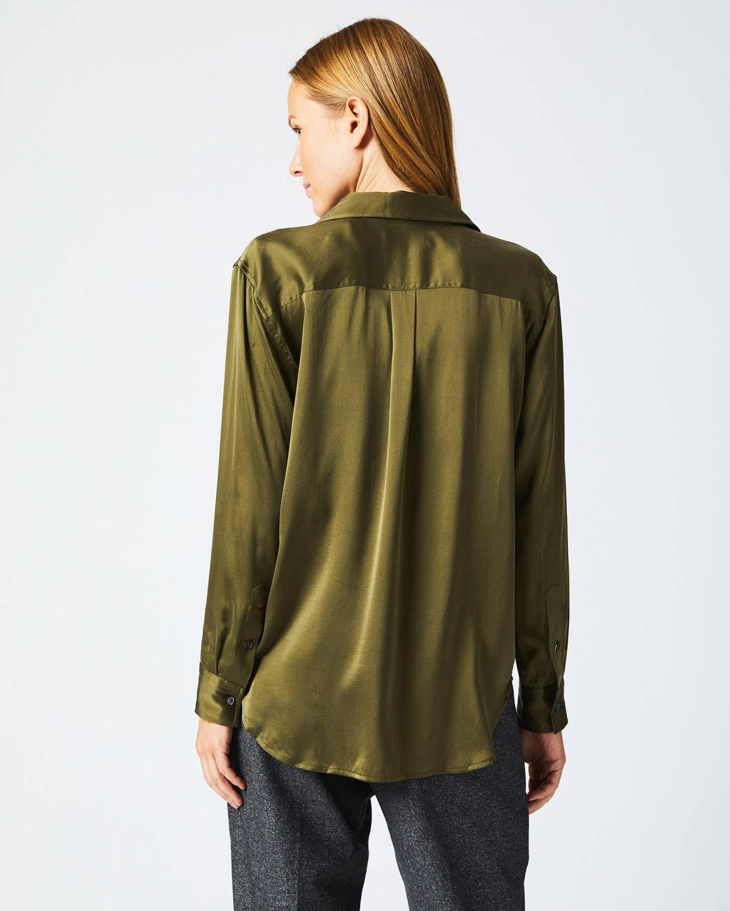 Women The Utility Shirt Burnt Olive | Billy Reid Tops