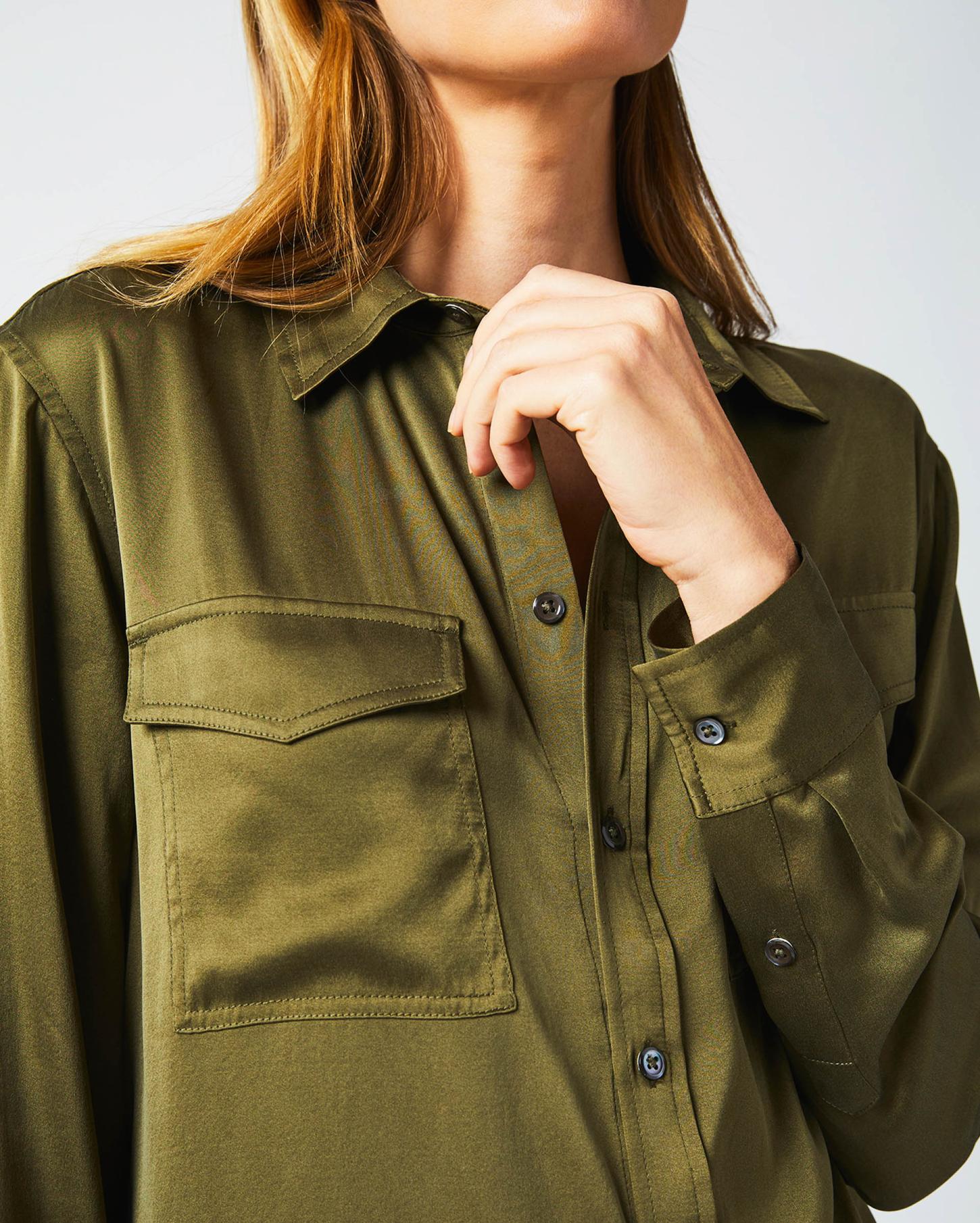 Women The Utility Shirt Burnt Olive | Billy Reid Tops
