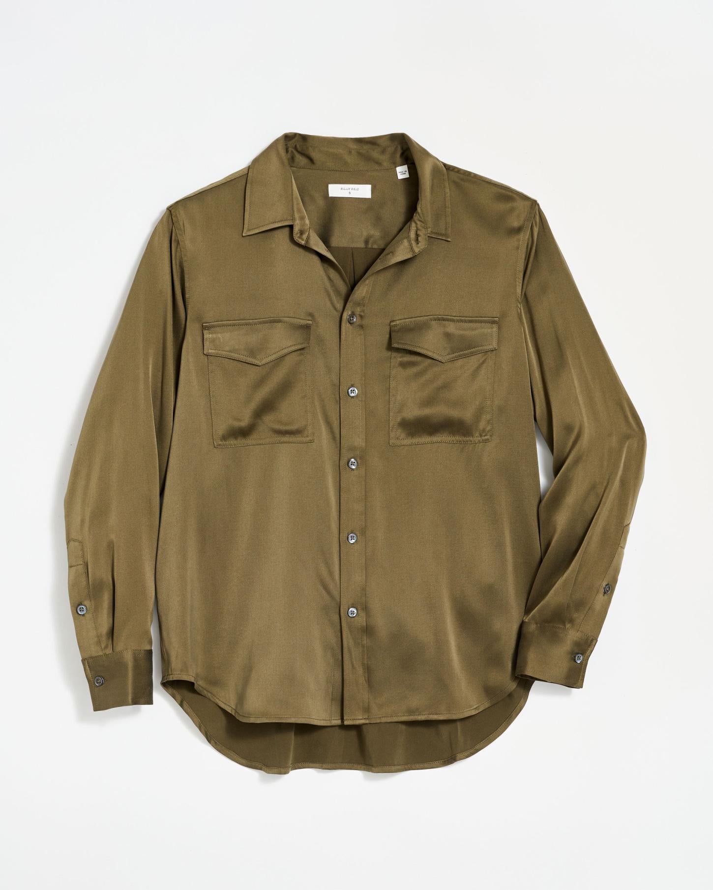 Women The Utility Shirt Burnt Olive | Billy Reid Tops
