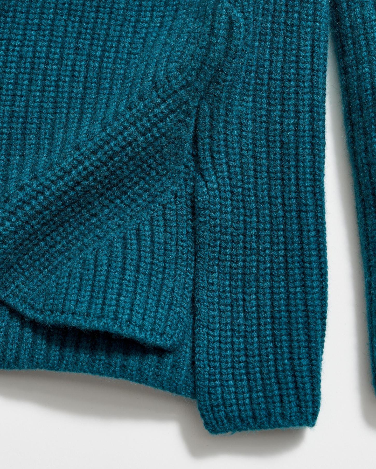 Women Transfer Rib Funnel Sweater Dark Teal | Billy Reid Sweaters &amp; Knits