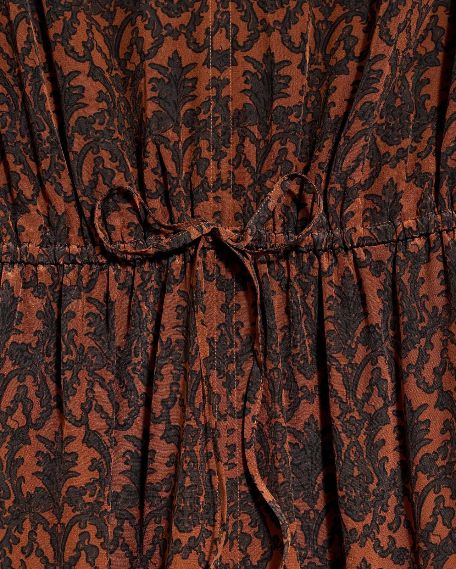 Women V-Neck Maxi Dress Navy/brown | Billy Reid Dresses