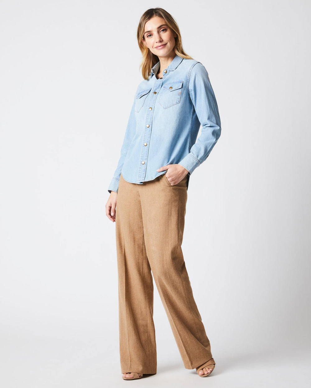 Women Women's Shoals Denim Shirt Denim Wash | Billy Reid Tops