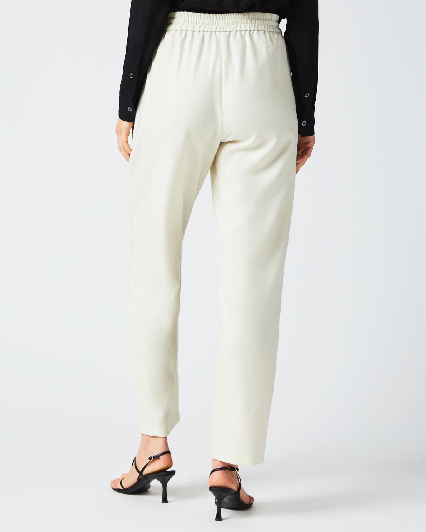Women Wool Track Pant Cream | Billy Reid Bottoms