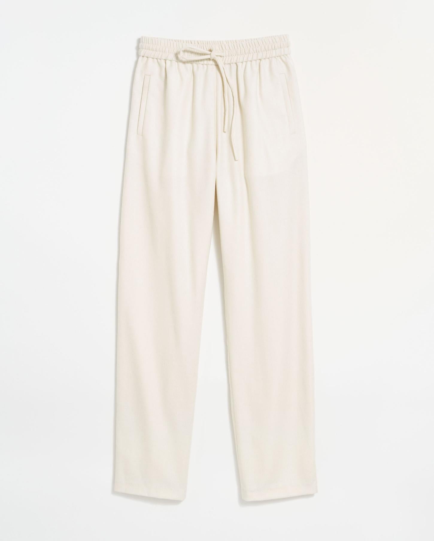 Women Wool Track Pant Cream | Billy Reid Bottoms